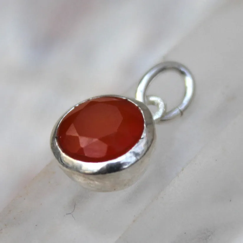 Little Faceted Carnelian   925 Sterling Silver Pendant