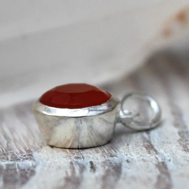 Little Faceted Carnelian   925 Sterling Silver Pendant