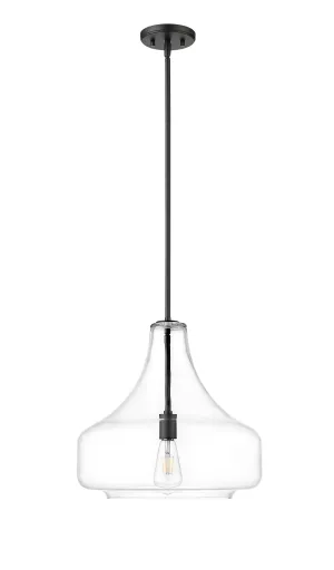 Madelynn Pendant - Matte Black - Clear Glass - 16in. Diameter - E26 Medium Base