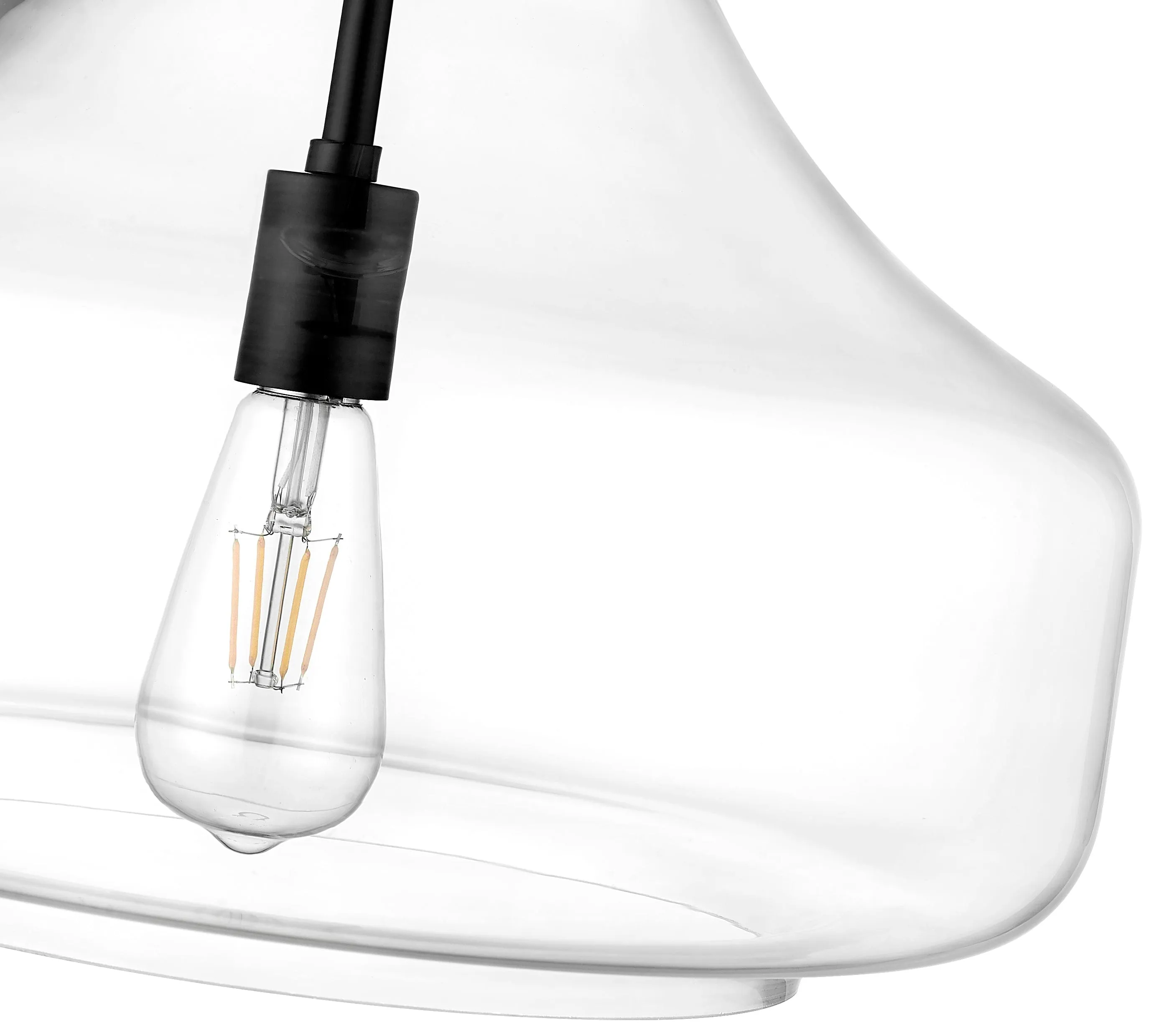 Madelynn Pendant - Matte Black - Clear Glass - 16in. Diameter - E26 Medium Base