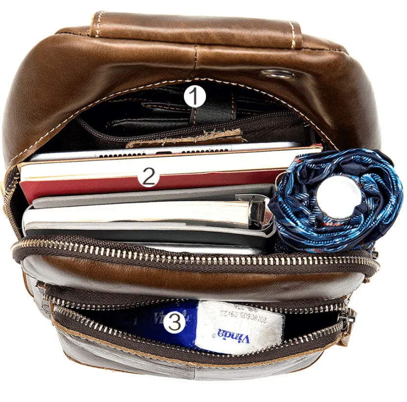 Matte Leather Chest Bag