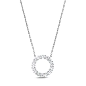Memoire 18k White Gold Diamond Circle Necklace