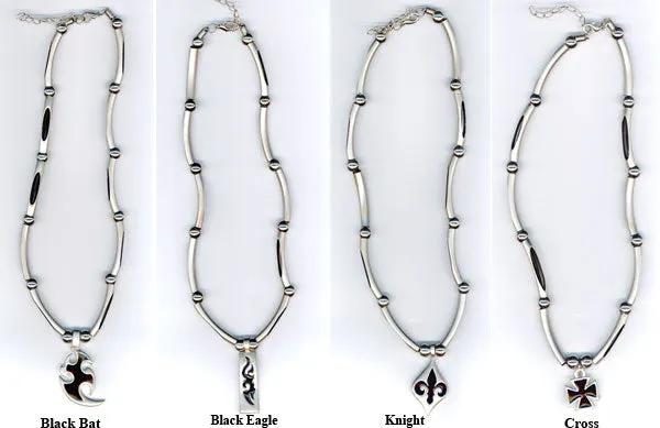 Metal Tube Necklace and Pendant