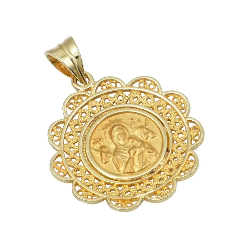 Mother of Perpetual Help Gold Pendant