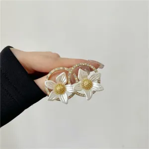 Necklaces Earrings Charm Jewelry Set White Flower Sweet Crystal LJY0941