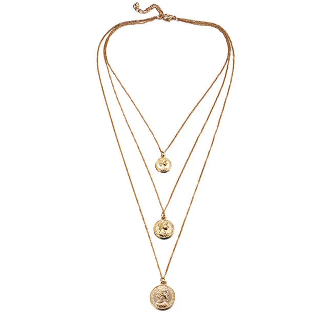 New Multilayer Crystal Moon Necklaces & Pendants For Women Vintage Charm Gold Choker Necklace 2019 Bohemian Jewelry Wholesale