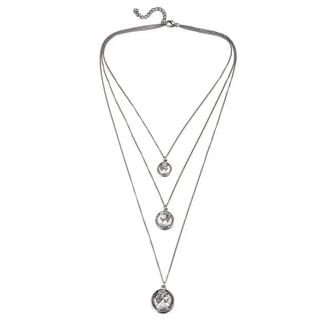 New Multilayer Crystal Moon Necklaces & Pendants For Women Vintage Charm Gold Choker Necklace 2019 Bohemian Jewelry Wholesale
