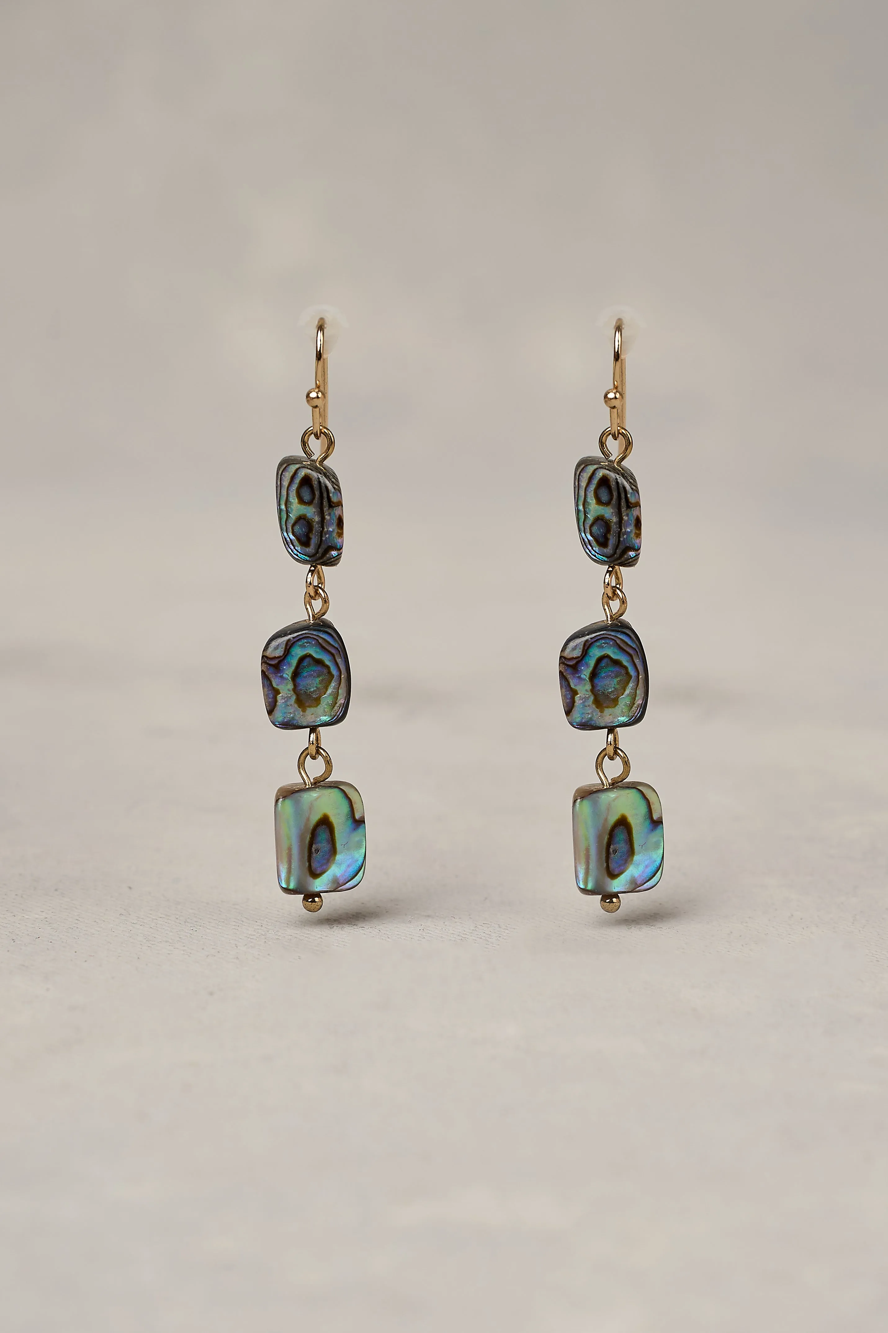 Paua Triple Shell Earrings - Multicolour