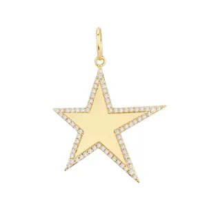 Pave Outline Asymmetric Star Charm