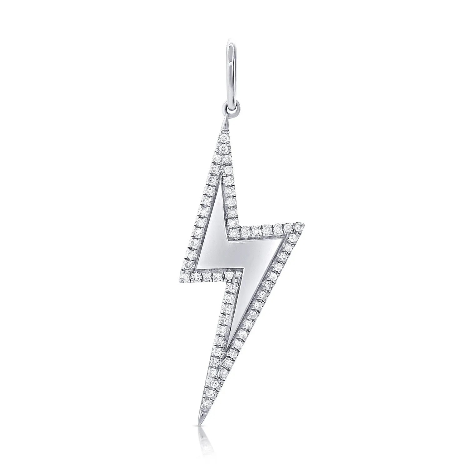 Pave Outline Lightbolt Charm