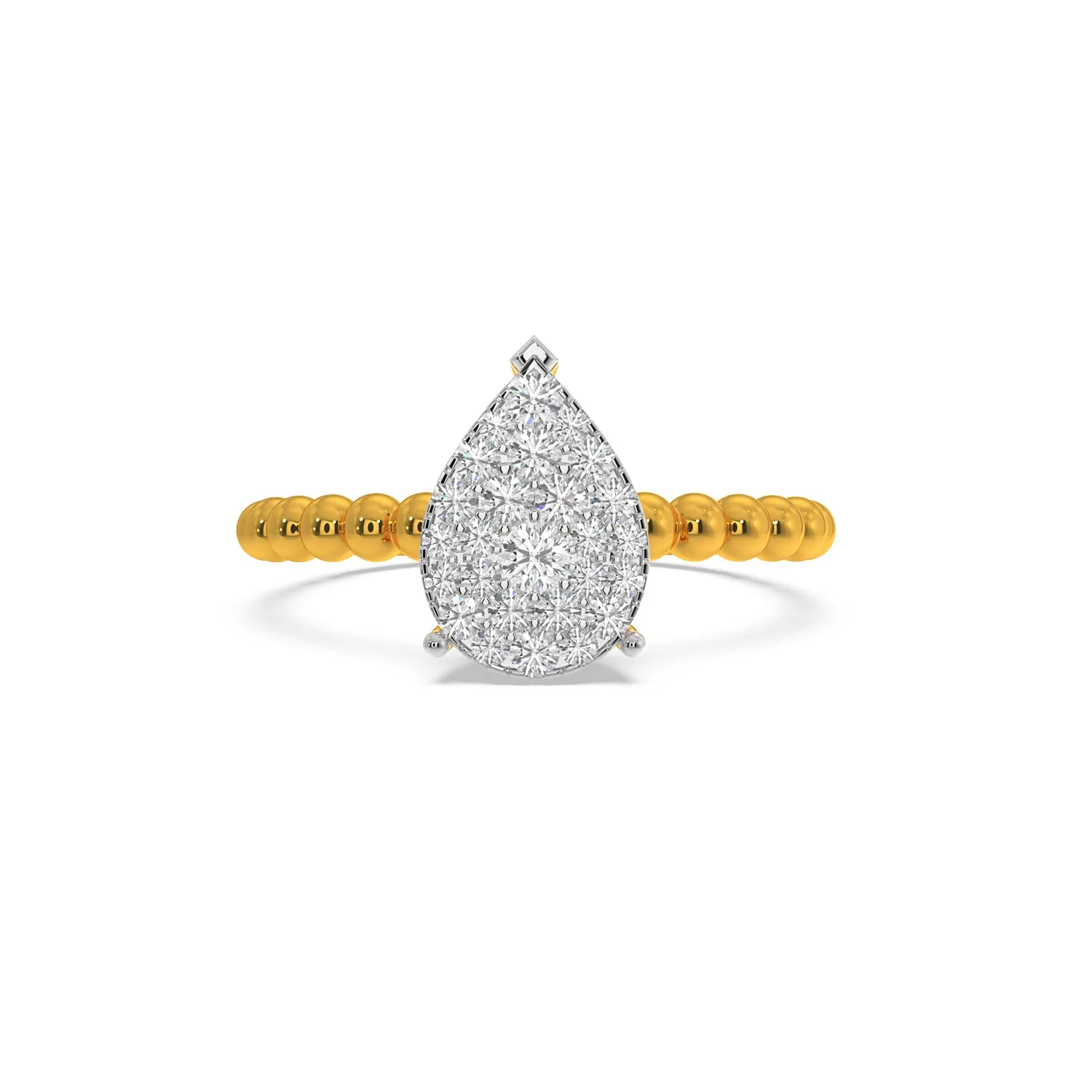 Pear Solitaire Look Ring