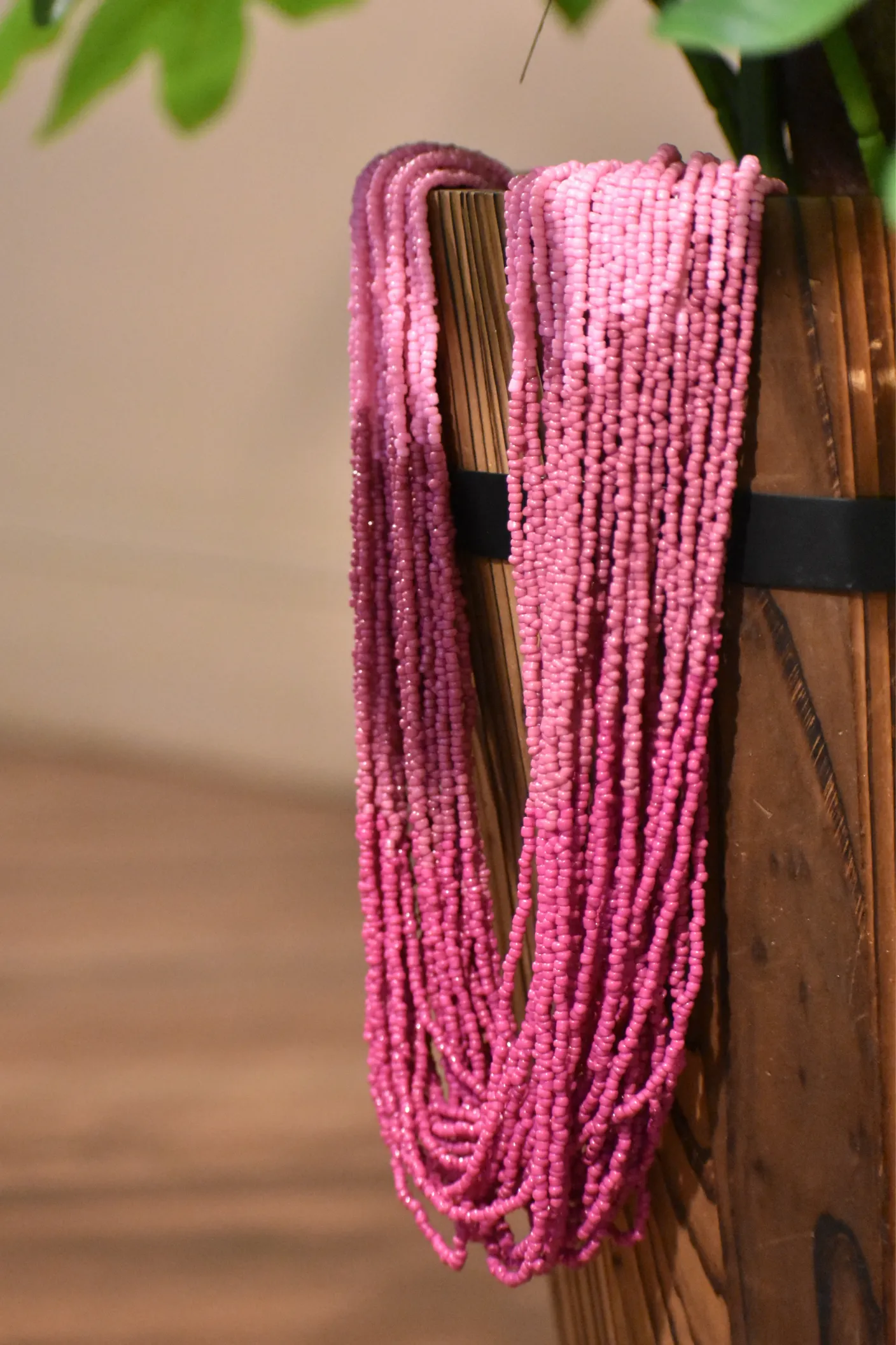 Pink Short Beaded Necklace