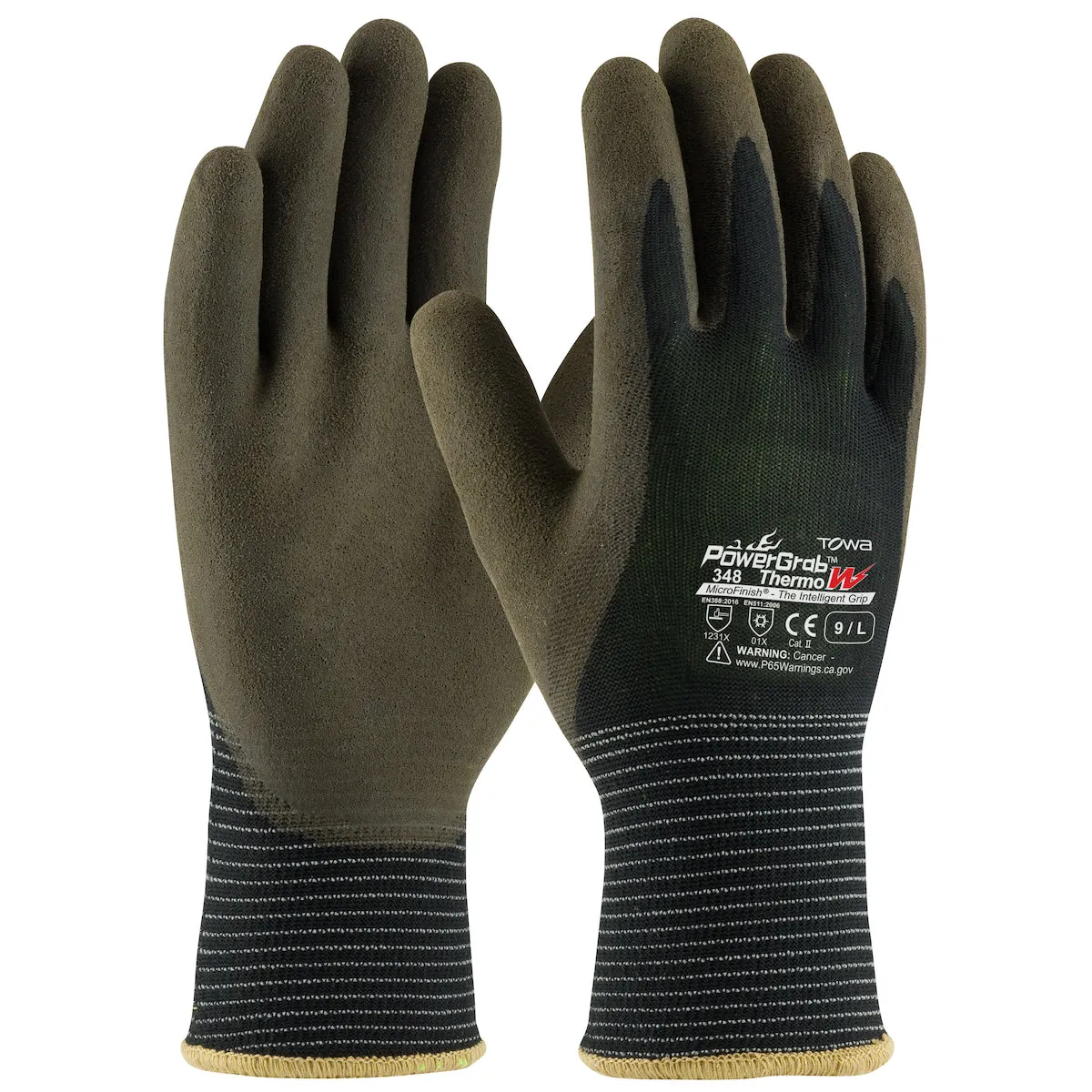 PIP 41-1430 PowerGrab Thermo W Seamless Knit Polyester with Acrylic Liner and Latex MicroFinish Safety Glove (One Dozen)