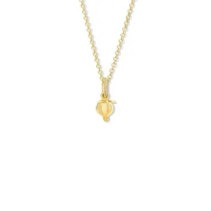Pomegranate Small Necklace Pendant Yellow Gold - Diamond Pavé