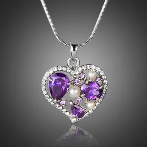 Purple Heart Pendant Necklace KPN0158