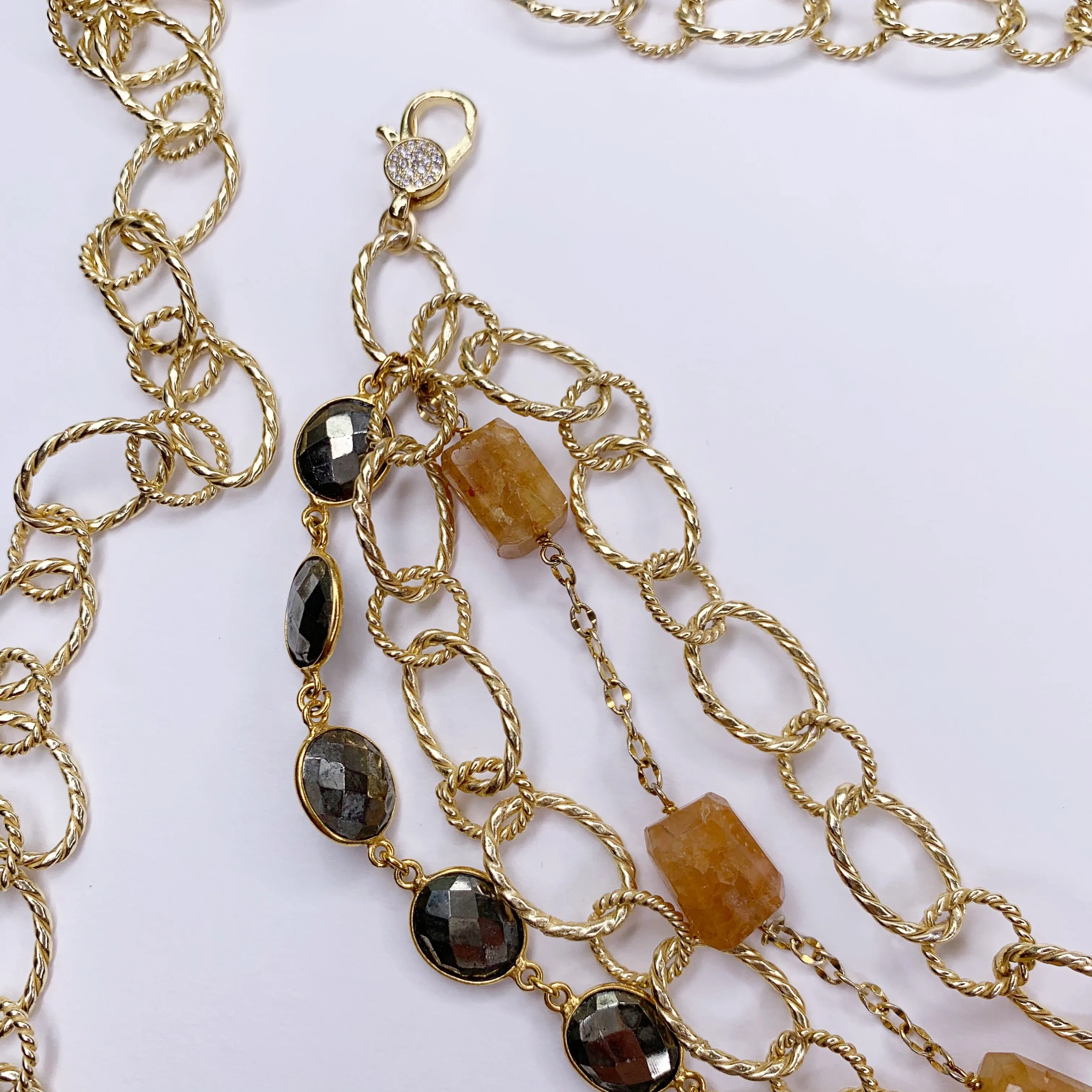 Pyrite & Aventurine Gemstone Belt