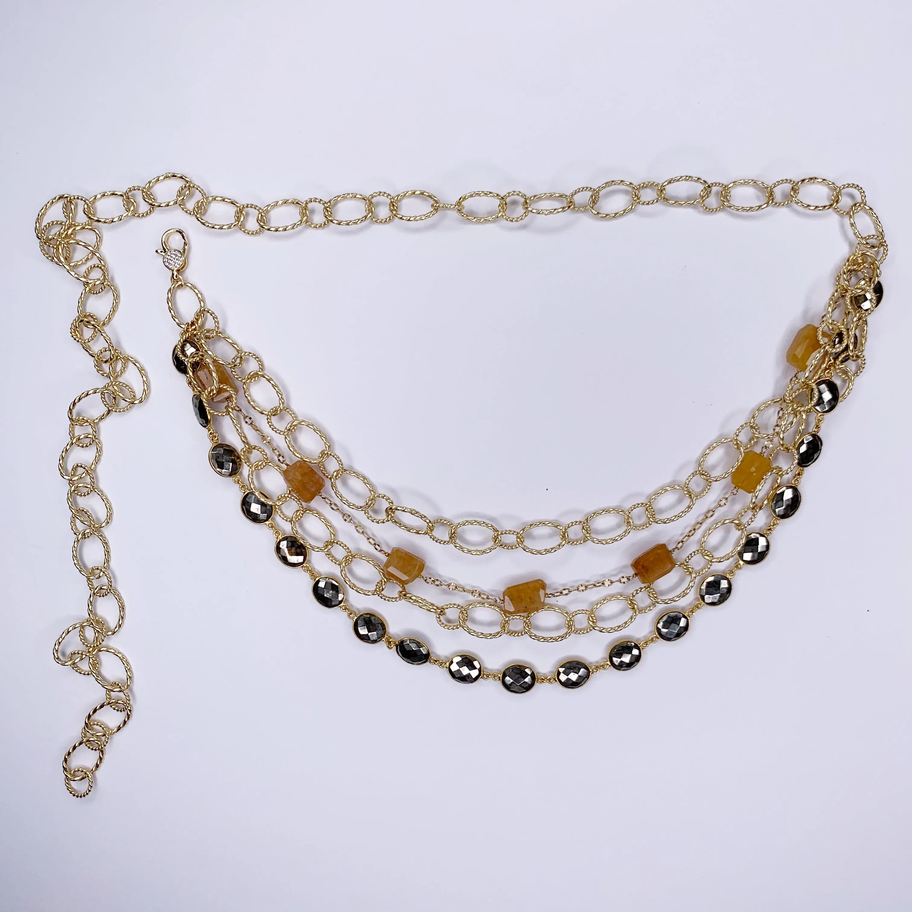 Pyrite & Aventurine Gemstone Belt