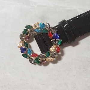 Rainbow Jeweled Buckle Waist Belt
