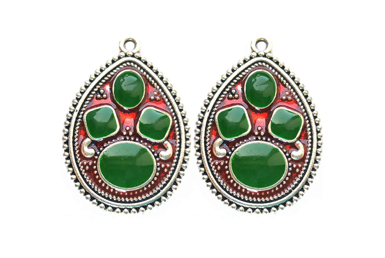 Red Green Designer Enamel Pendant