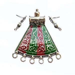 Red Green Fancy Enamel Pendant