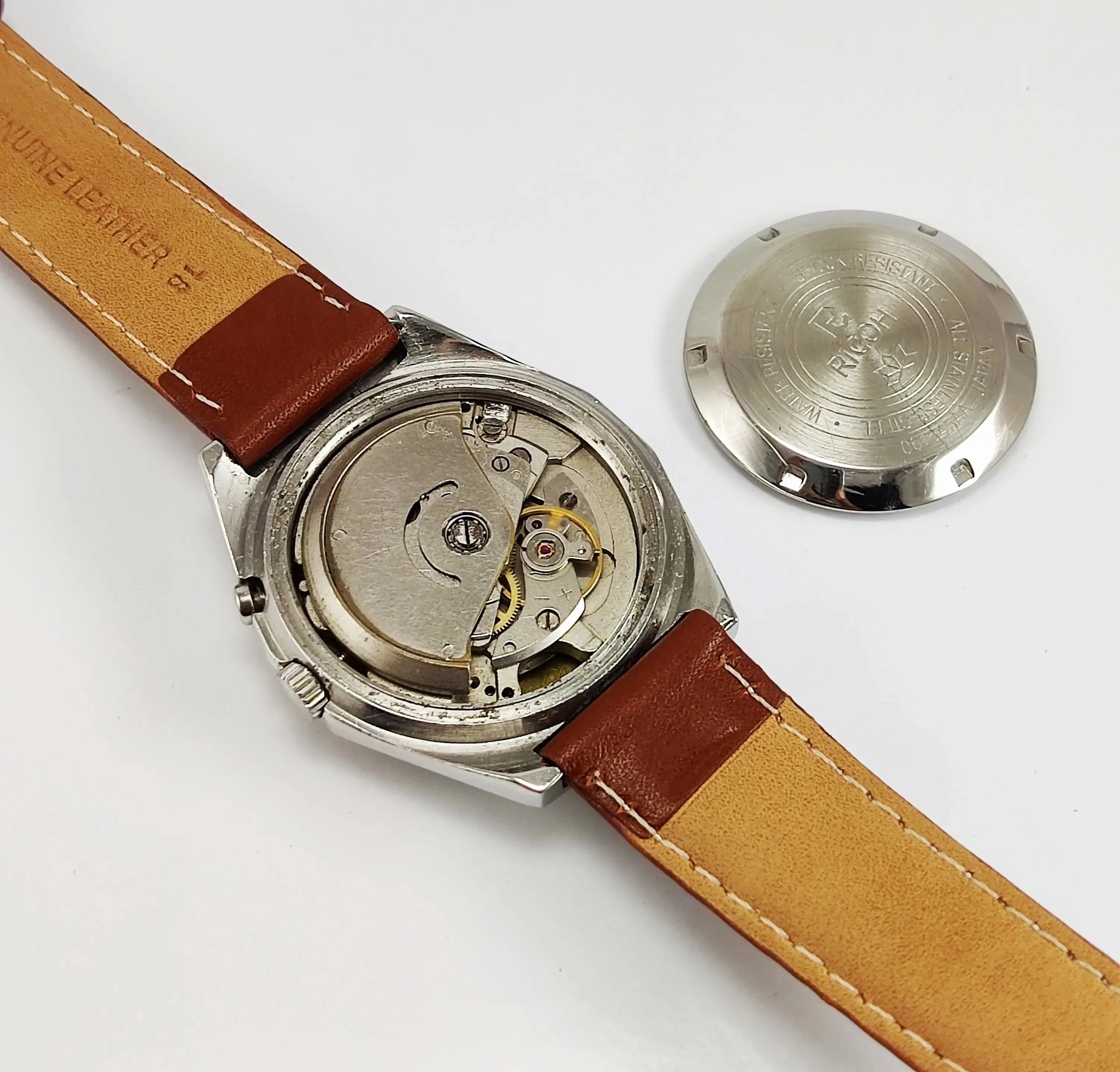 Ricoh Black Dial Auto-Movement 21 Jewels-R31 Day-Date Function Japan Made Men's Wrist Mechanical Watch Model No-R31
