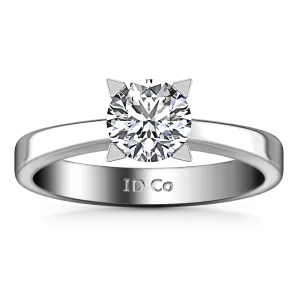 Round Diamond Solitaire Engagement Ring Icon 14K White Gold