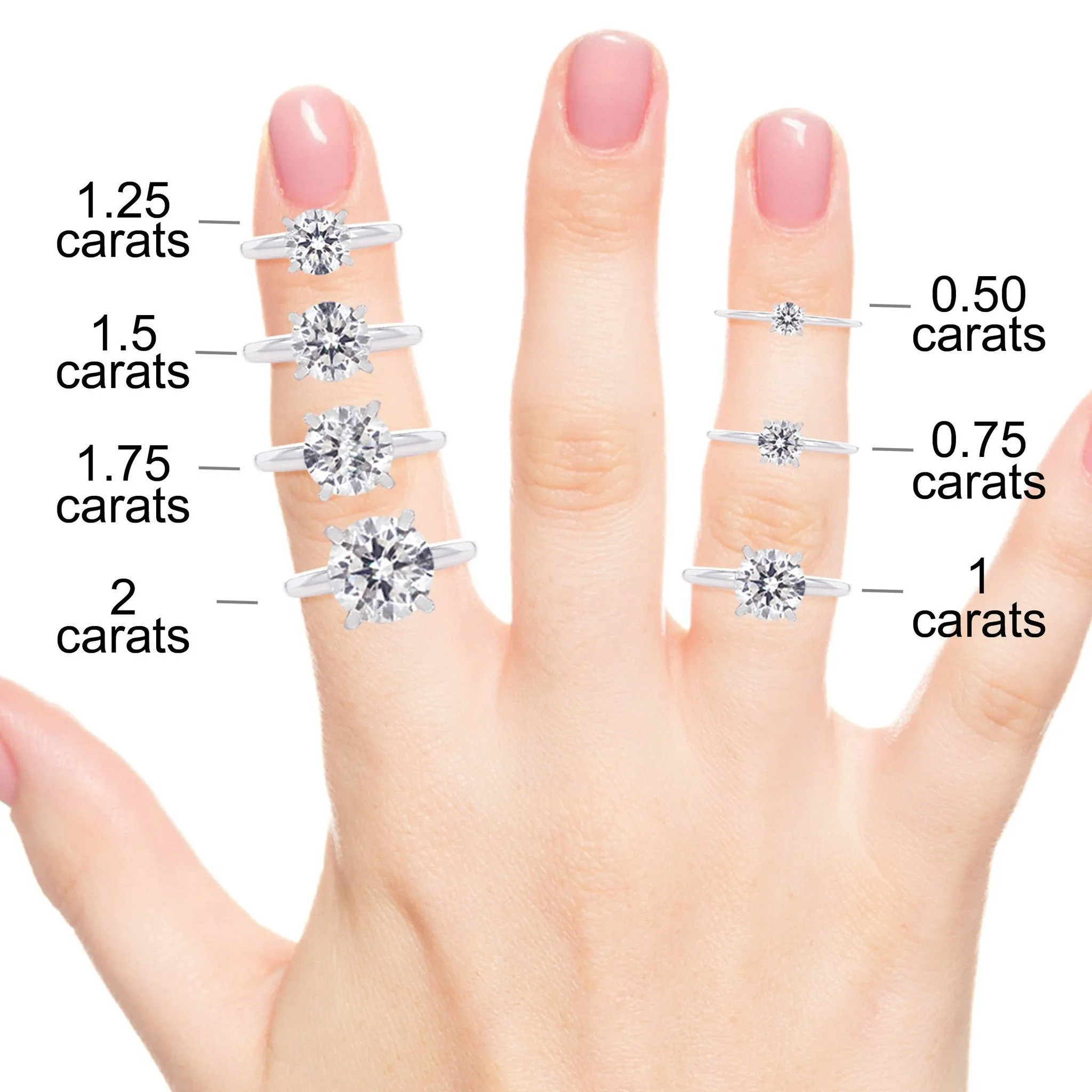 Round Diamond Solitaire Engagement Ring Icon 14K White Gold
