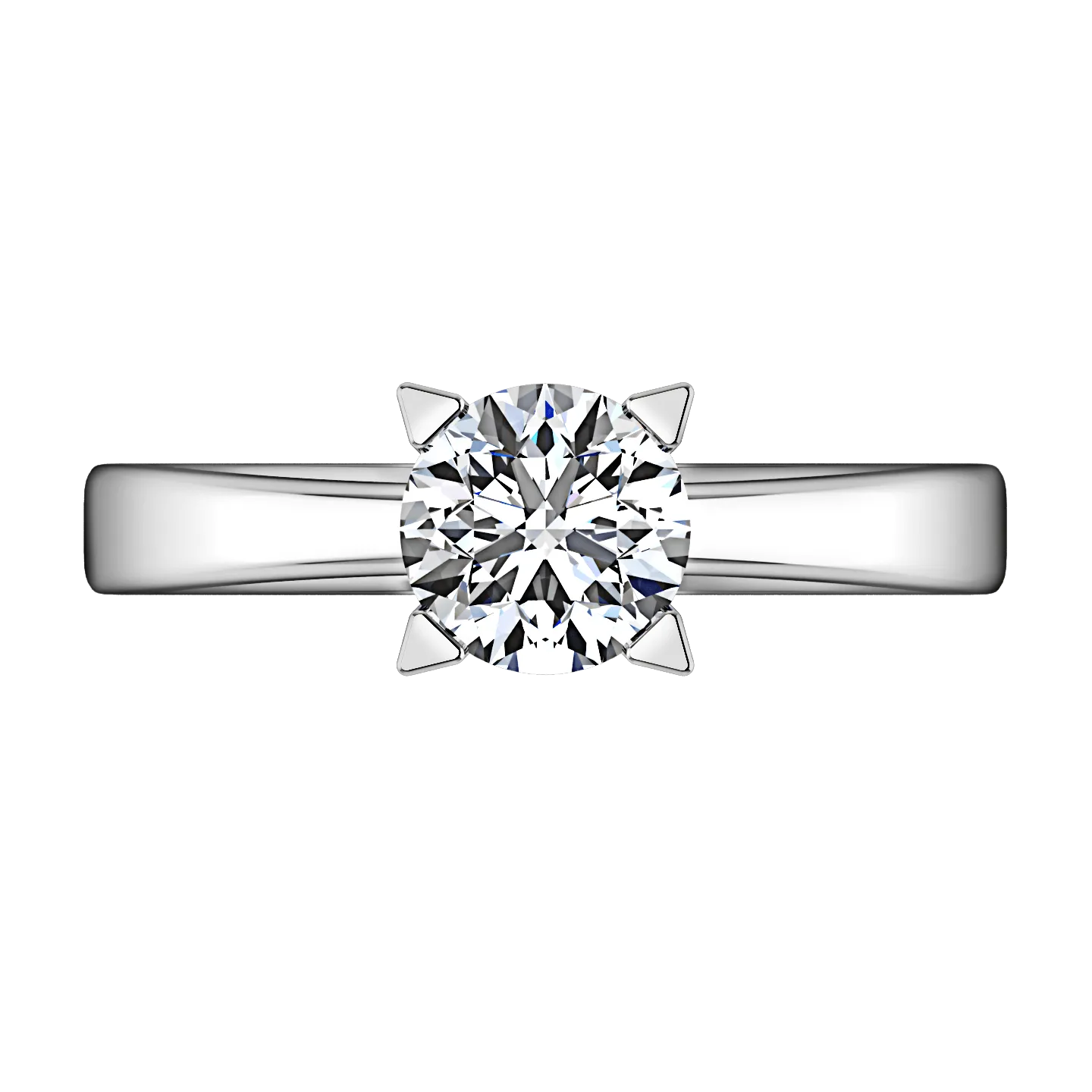 Round Diamond Solitaire Engagement Ring Icon 14K White Gold