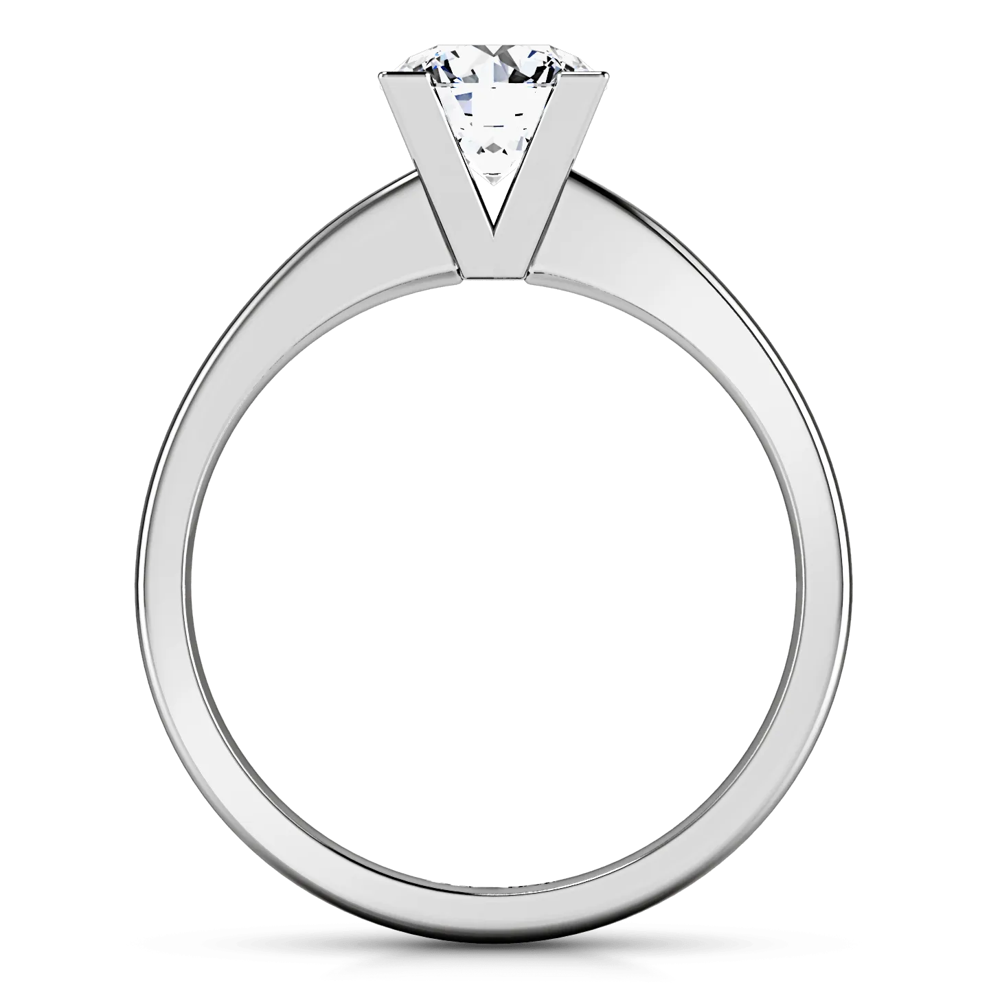 Round Diamond Solitaire Engagement Ring Icon 14K White Gold