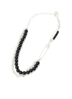 SAFETY PIN ONYX CHOKER