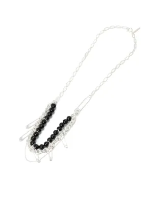 SAFETY PINS ONYX NECKLACE