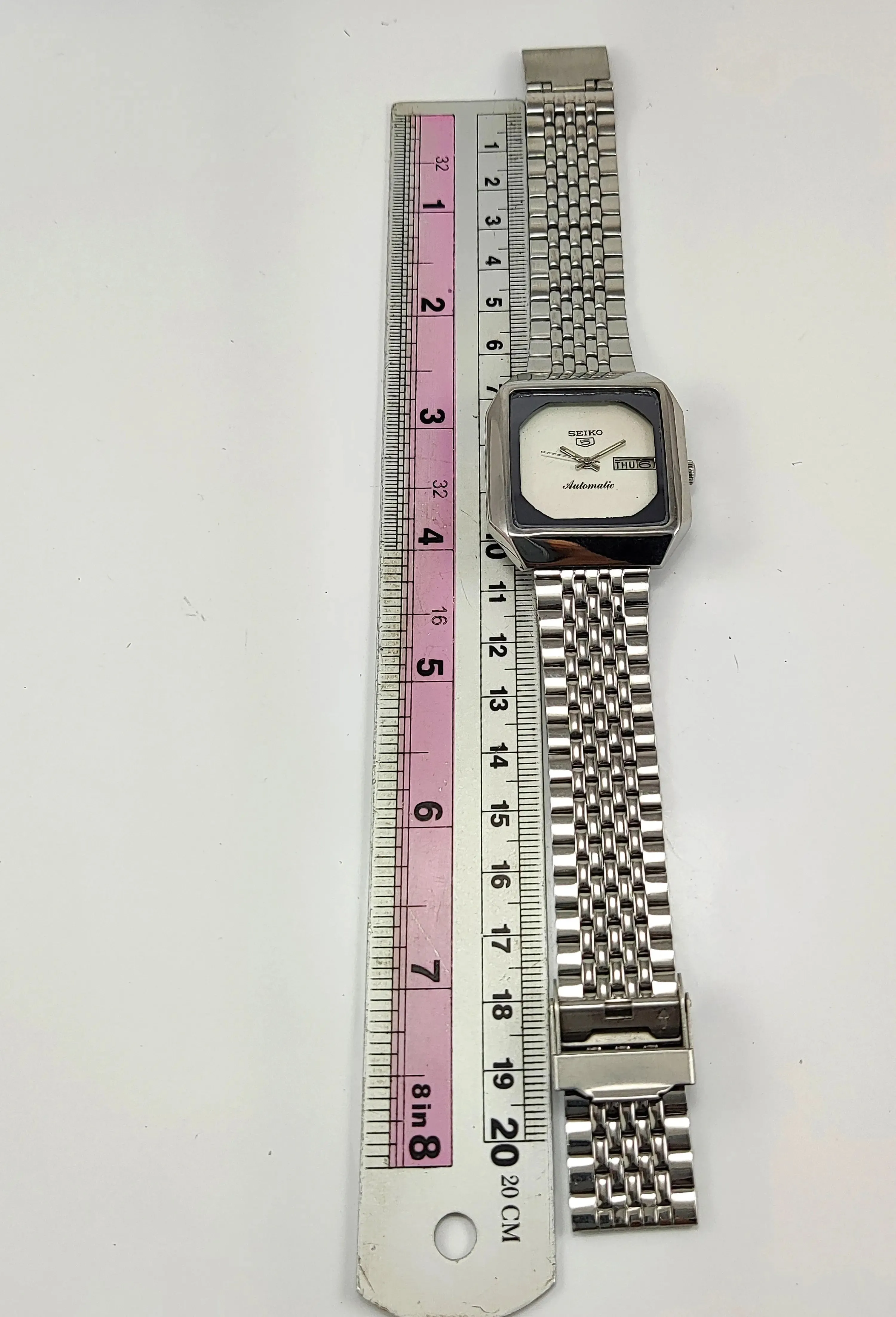 Seiko 5 White Dial 17 Jewels 6309A Day Date Automatic Men's Watch