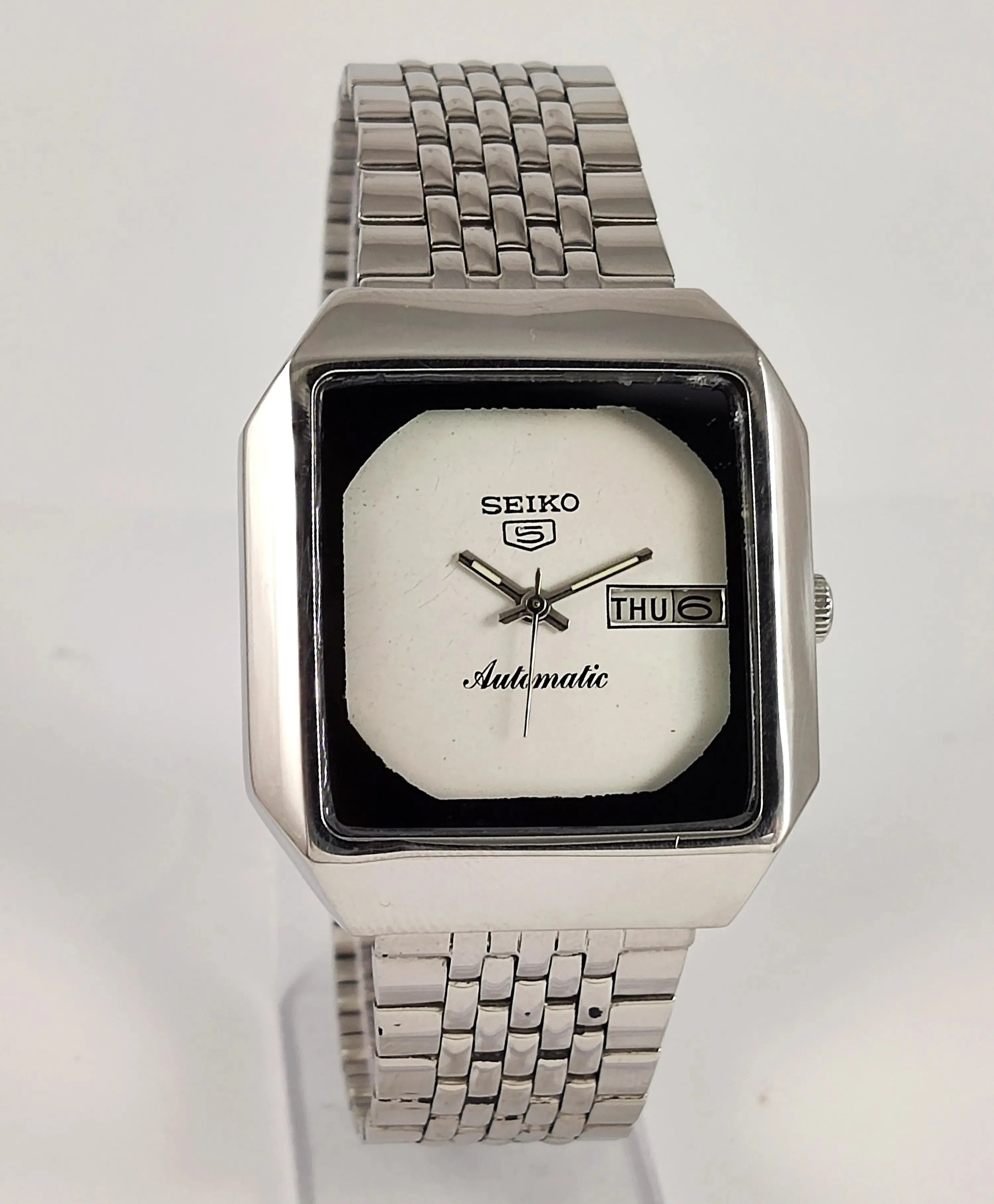 Seiko 5 White Dial 17 Jewels 6309A Day Date Automatic Men's Watch