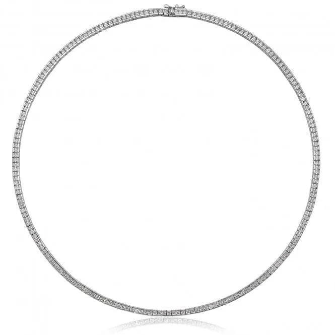 Silver & Co Square Cubic Zirconia Line Necklace SNG0012