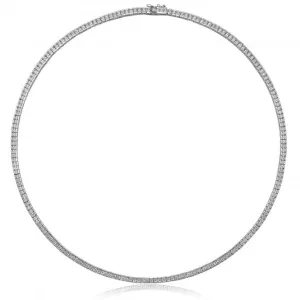 Silver & Co Square Cubic Zirconia Line Necklace SNG0012