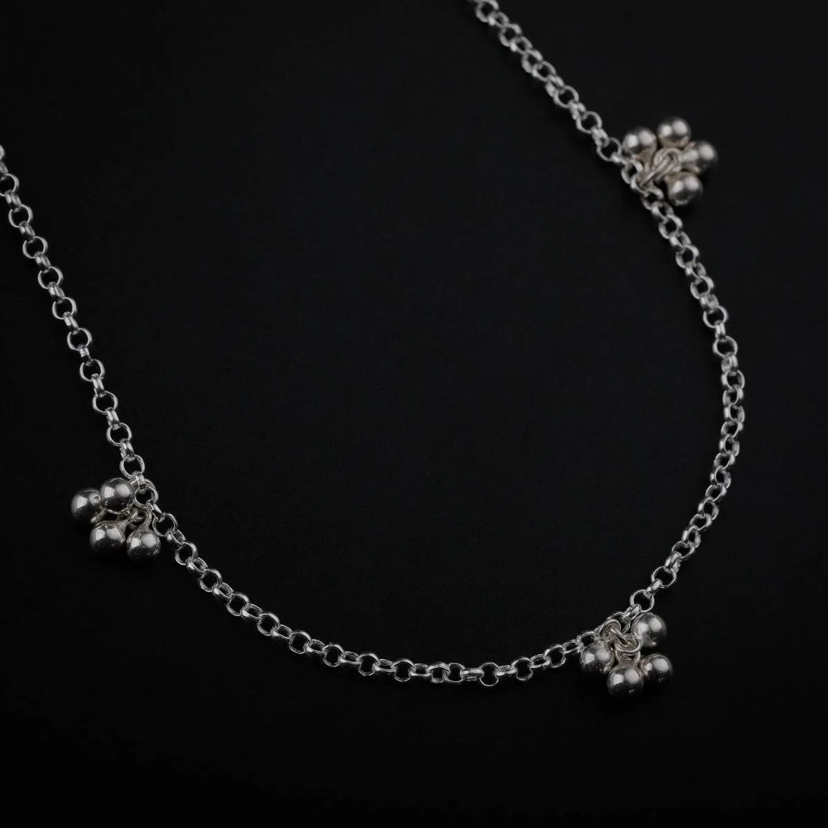 Silver Short Chain with Ghungroo