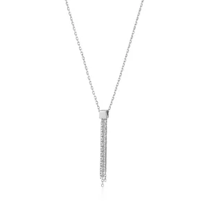 Silver Tassel Drop Necklace