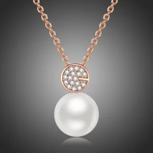 Simulated Pearl Dazzling Pendant Necklace KPN0246