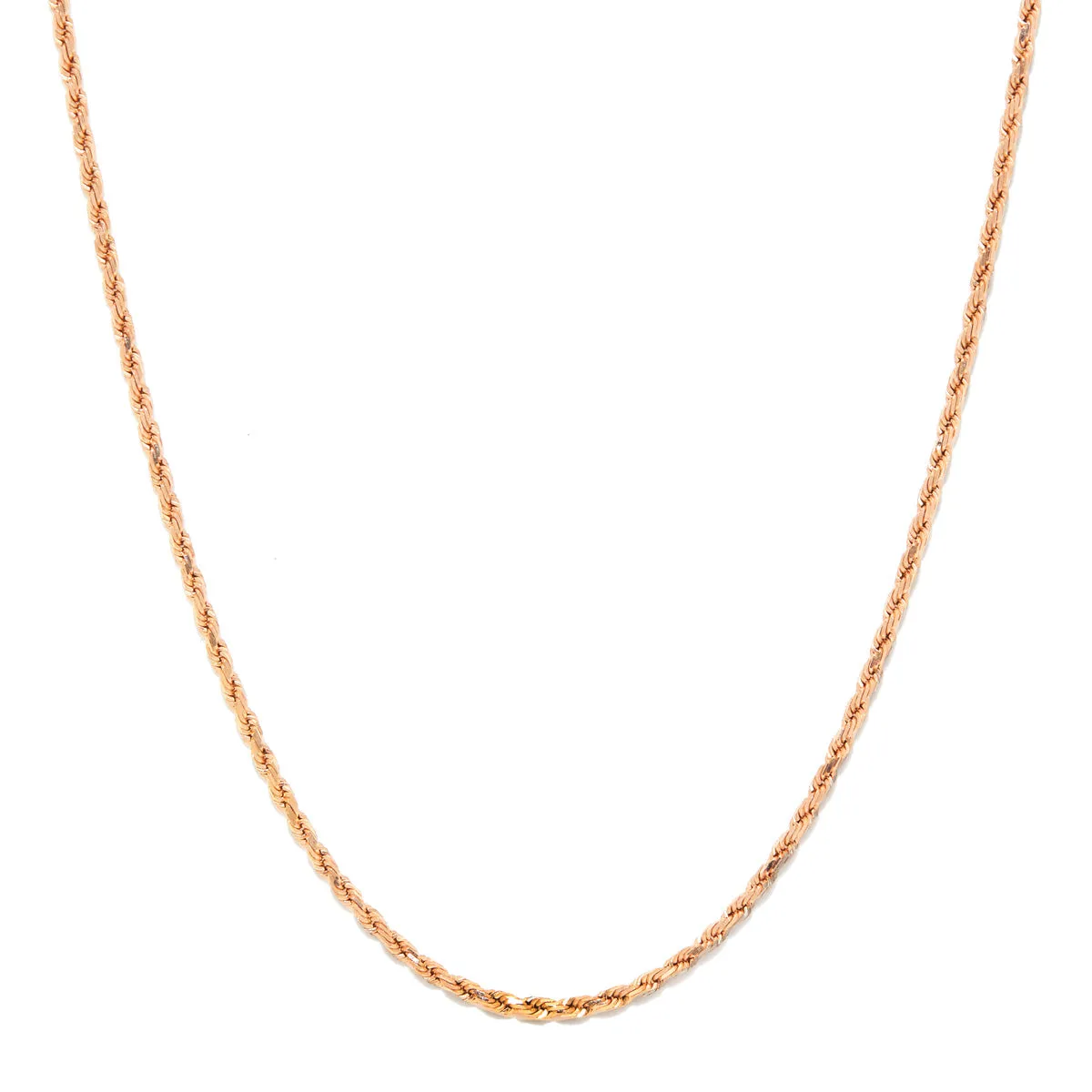 Solid Rose Gold Rope Diamond Cut Chain