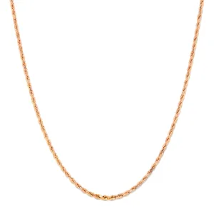Solid Rose Gold Rope Diamond Cut Chain