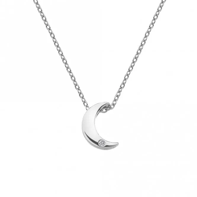 Sterling Silver Diamond Amulets Crescent Pendant DP723