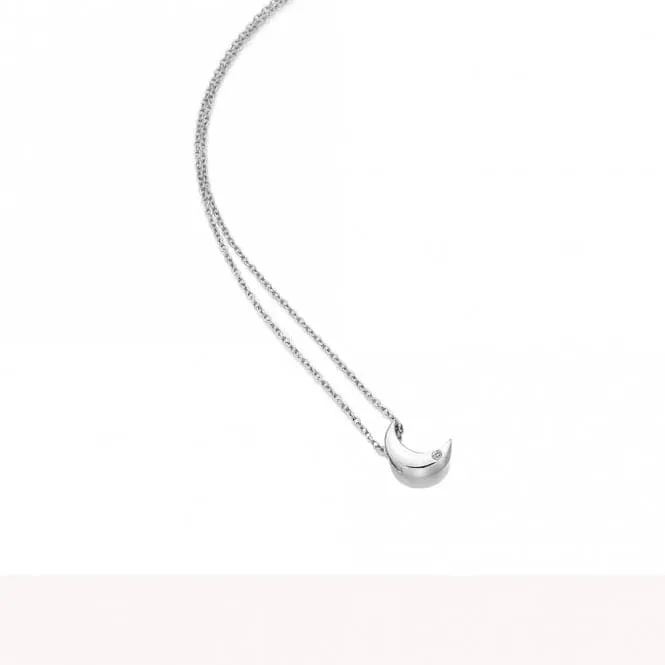 Sterling Silver Diamond Amulets Crescent Pendant DP723