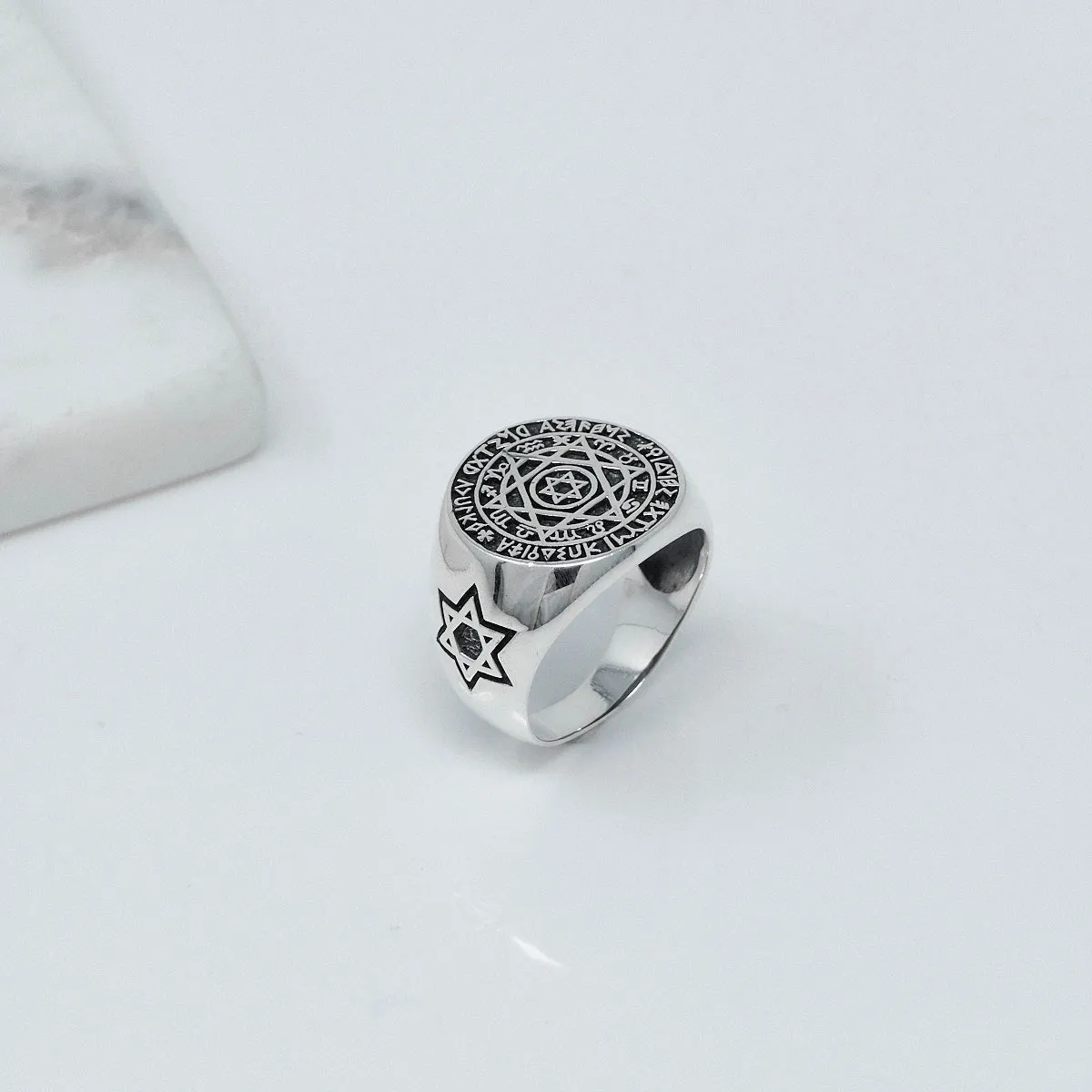 Tarot Hexagram Hermetic Zodiac Ring 925 Solid Sterling Silver