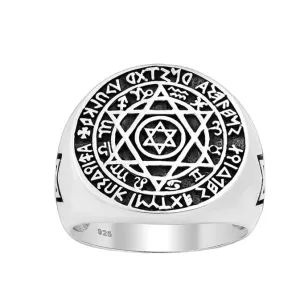 Tarot Hexagram Hermetic Zodiac Ring 925 Solid Sterling Silver