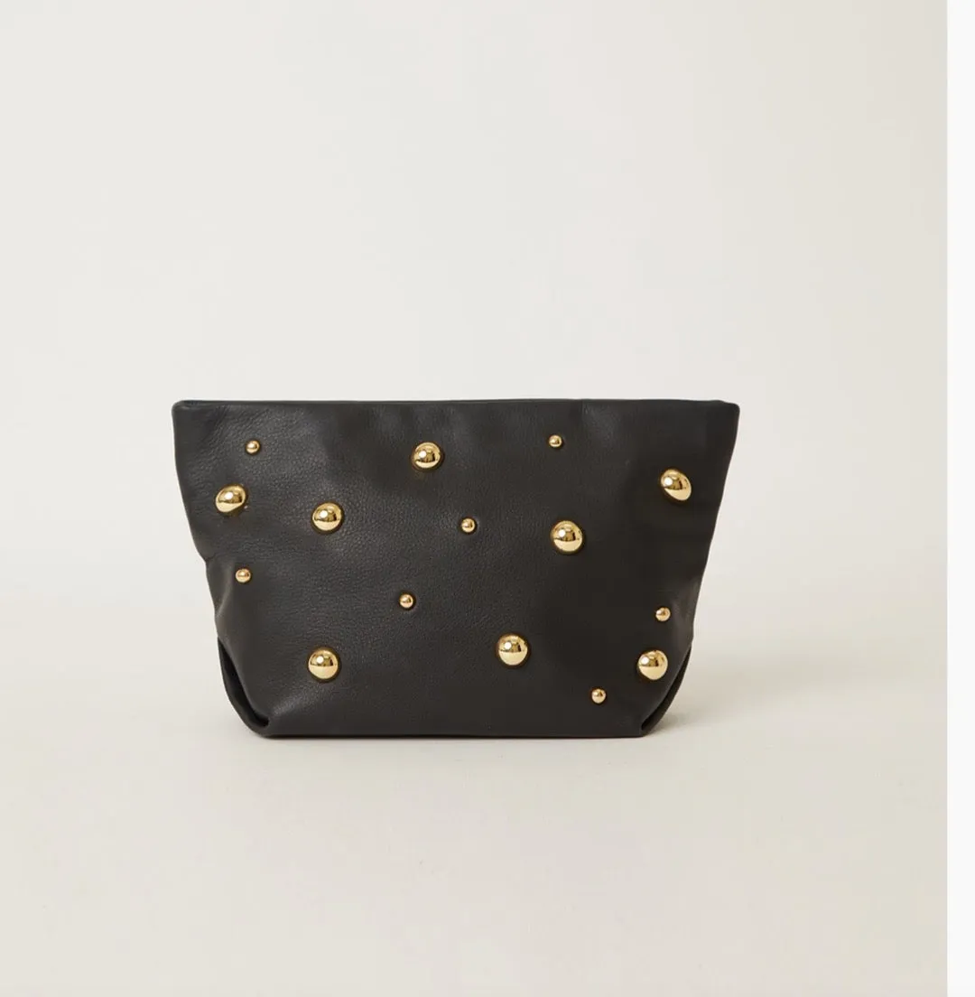 The Georgette Moto Clutch in Canel, Chocolate or Black