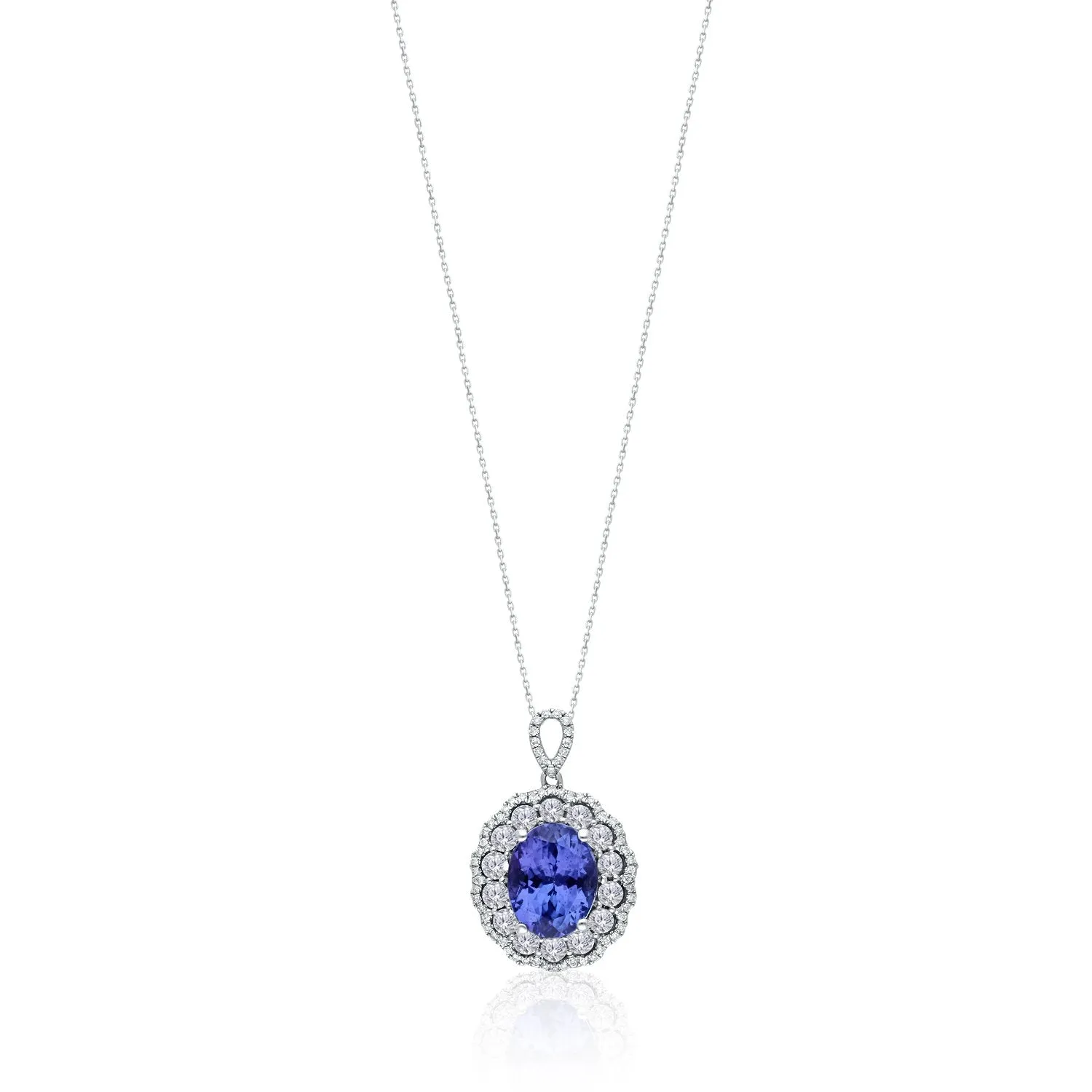White Gold Tanzanite & Diamond Heirloom Pendant