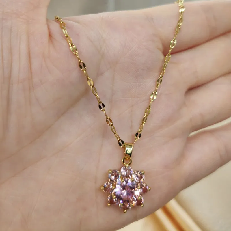 Women Zircon Jewelry Pendant Necklace