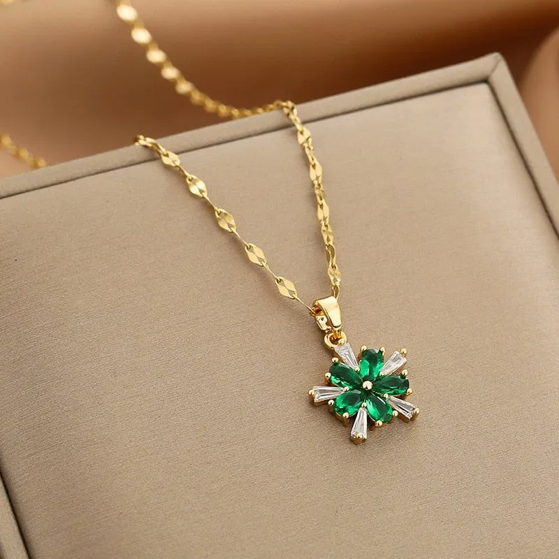 Women Zircon Jewelry Pendant Necklace