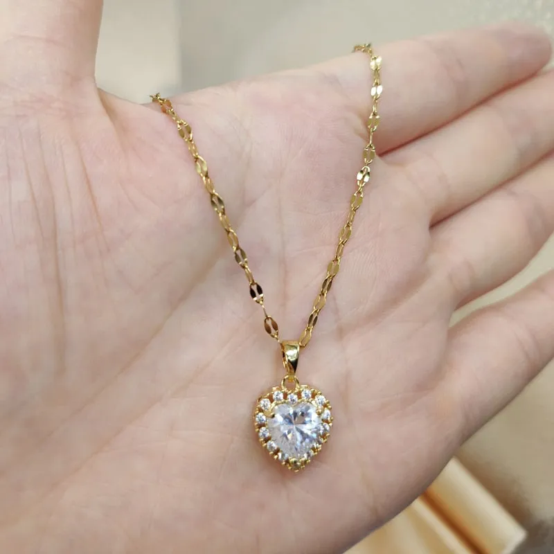 Women Zircon Jewelry Pendant Necklace