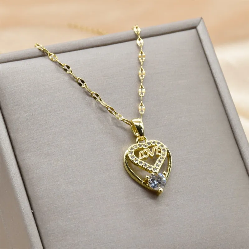 Women Zircon Jewelry Pendant Necklace